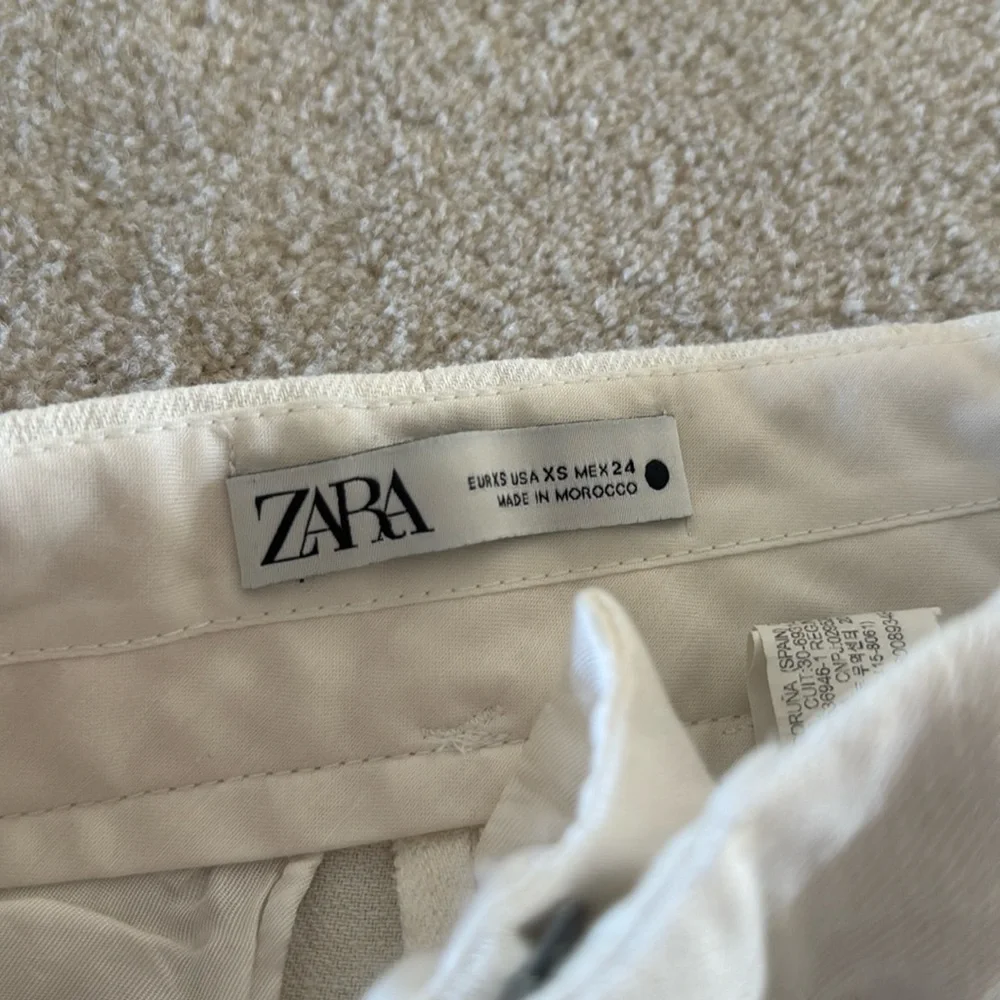Zara White Linen Trousers
